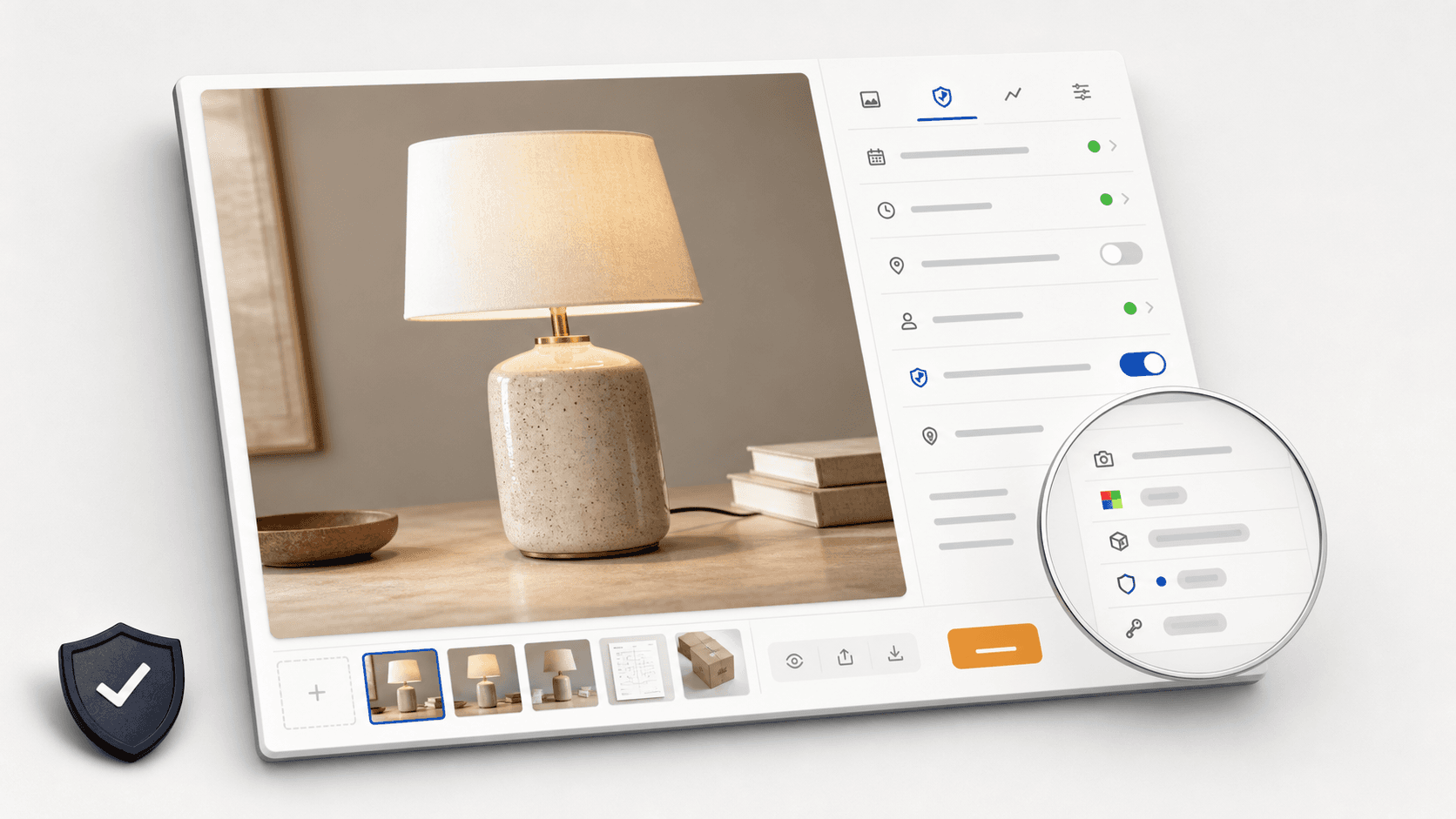 Image privacy inspector with location off, provenance on, and an ICC color swatch retained