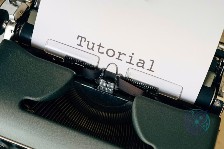 Close-up shot of a vintage typewriter with the word 'Tutorial' typed on paper